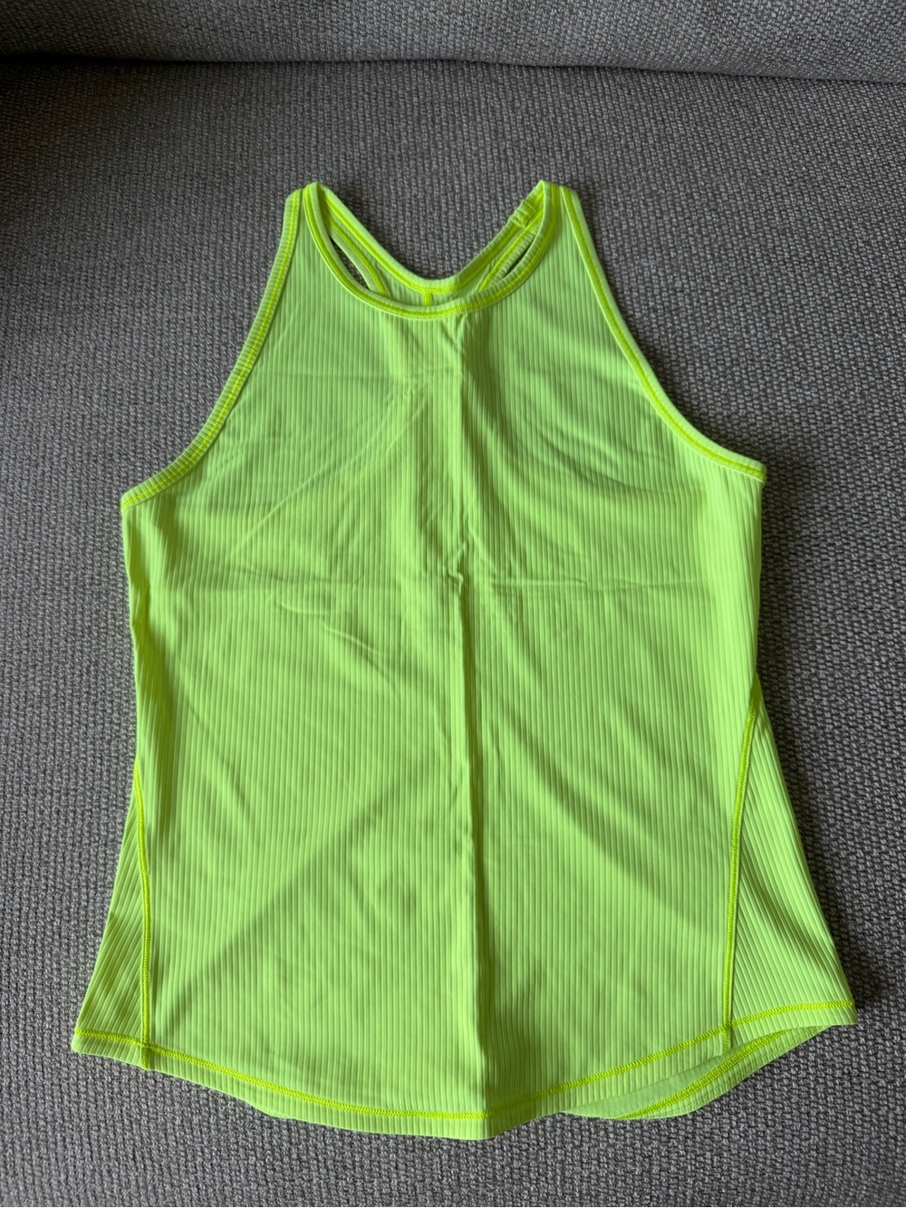 lululemon athletica Neon Lime Ribbed High-Neck Tank
